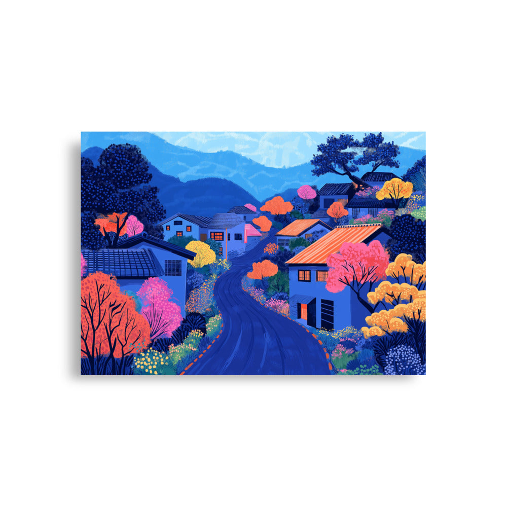 Affiche Maisons Bleues