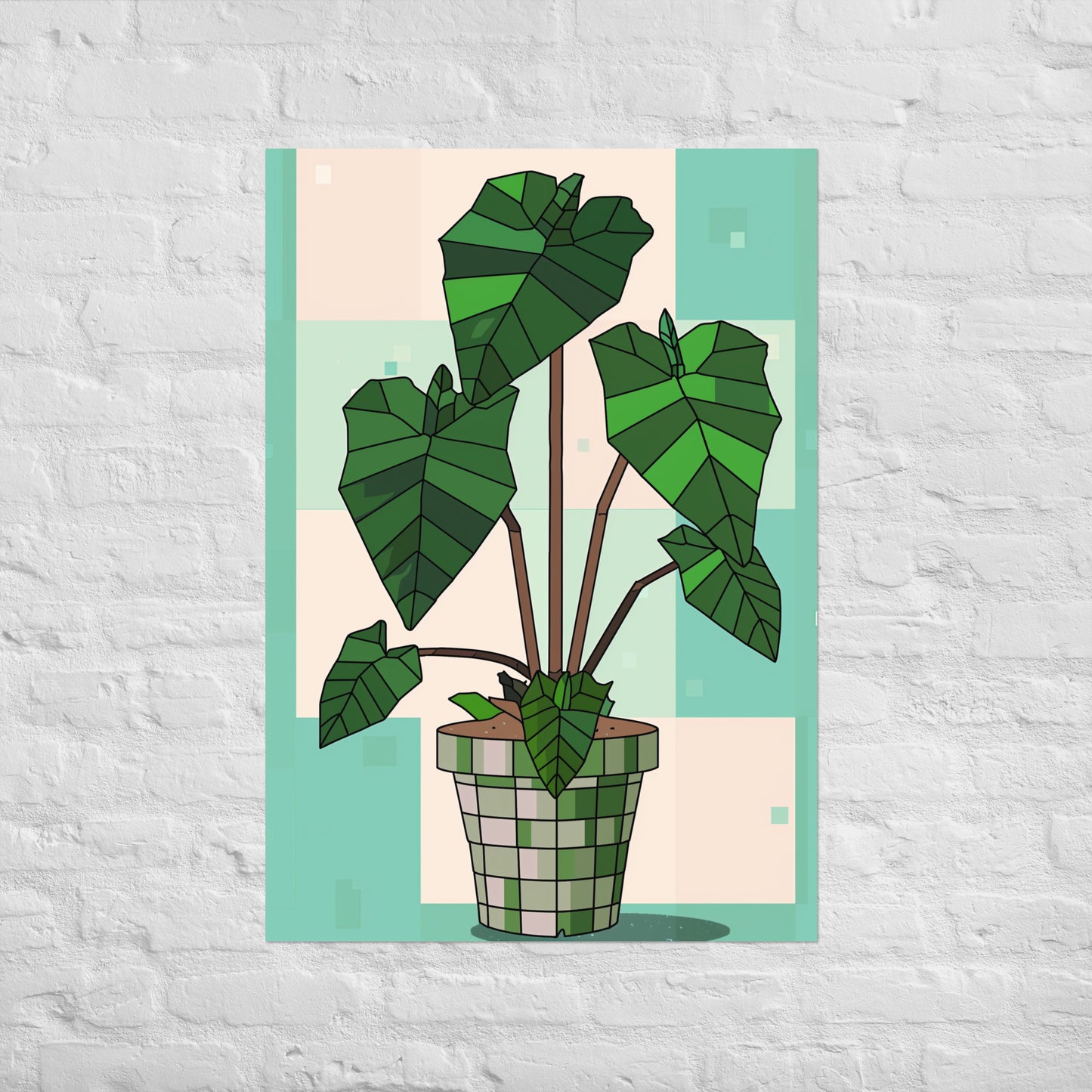 Affiche Alocasia Pixel Art